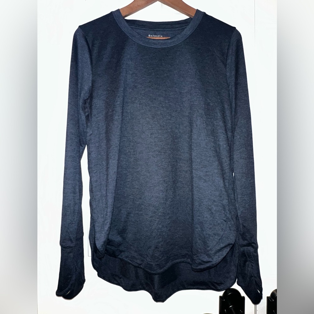 Athleta Long Sleeve Tee Shirt Navy Size Medium